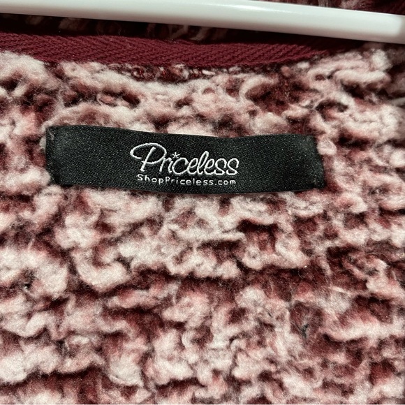 PRICELESS Women’s Hooded Sherpa Full-Zip-Up Warm Jacket - mauve color, size S - Picture 5 of 6